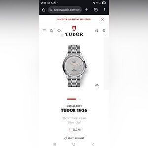 NWT Tudor 1926 watch.